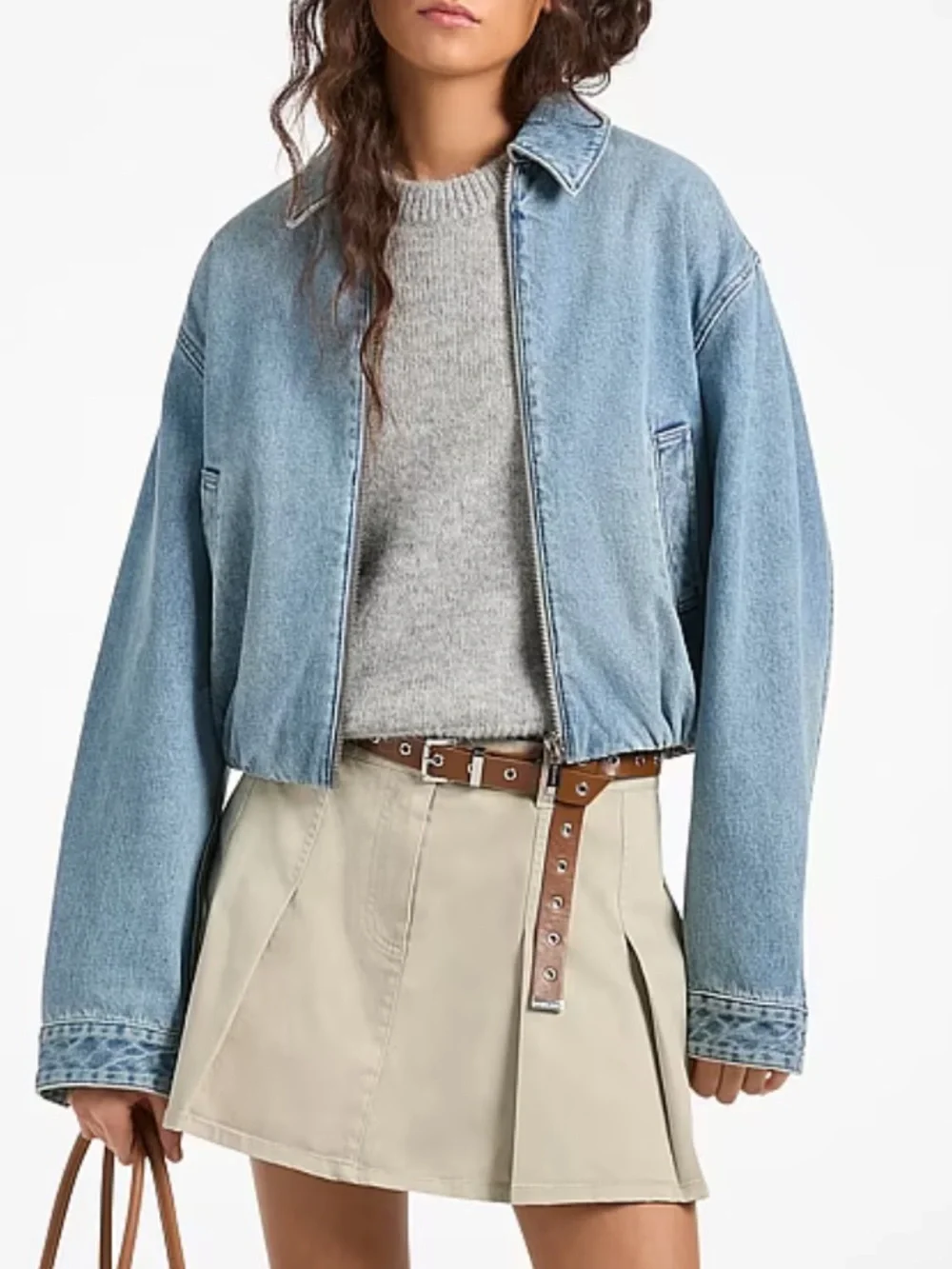 ZARA WOMENS DENIM ZIP UP JACKET NWT SIZE L - Picture 1 of 3